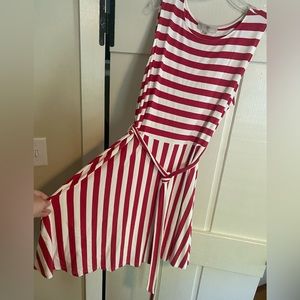 Worn once! Loft Plus red and white striped jersey dress! Size 16W